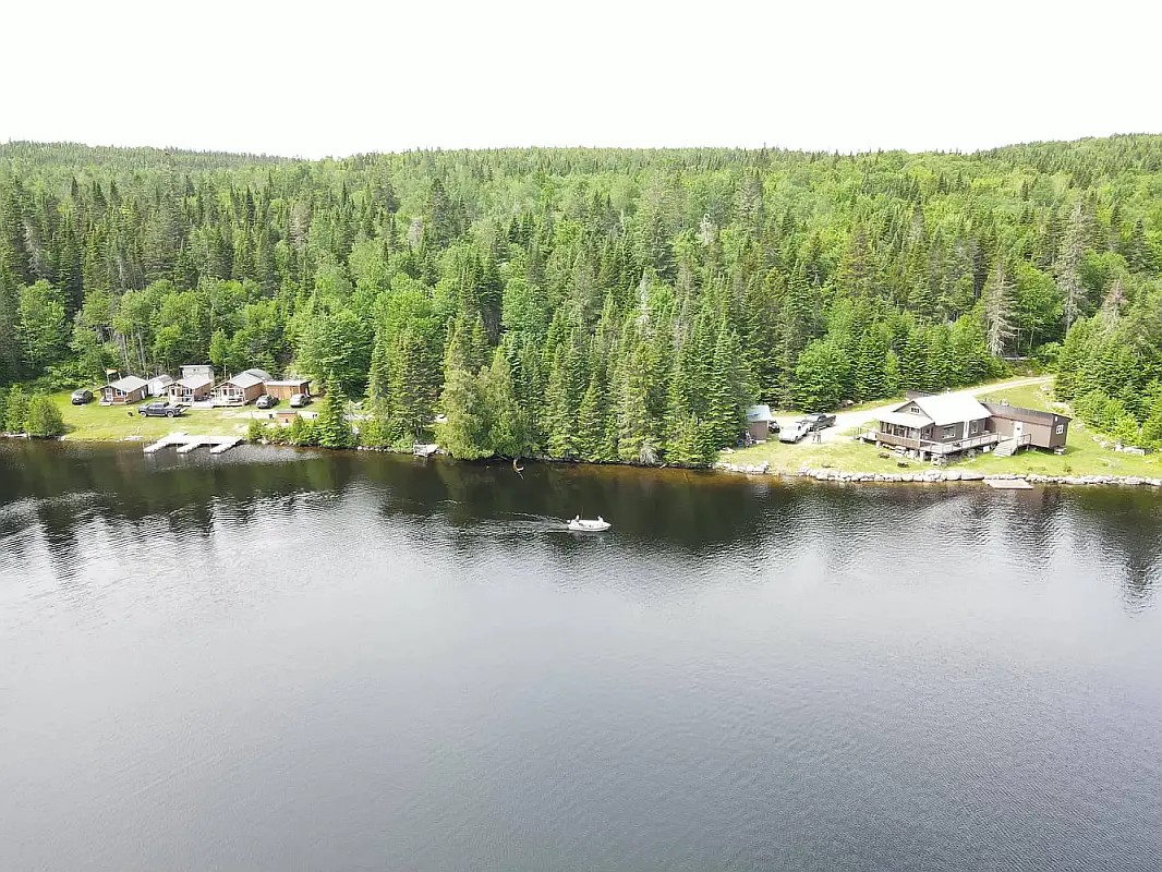 aerial view of Camps Island Lake NB